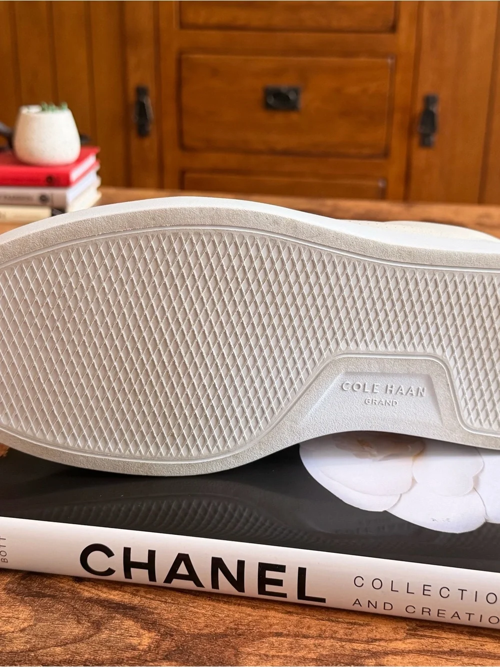 Cole Haan White Perforated Leather Boat Shoe